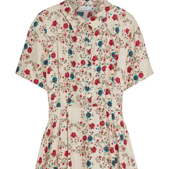 Ayeon Open-Back Floral-Print Silk-Twill Mini Shirt Dress - Picture 4 of 4